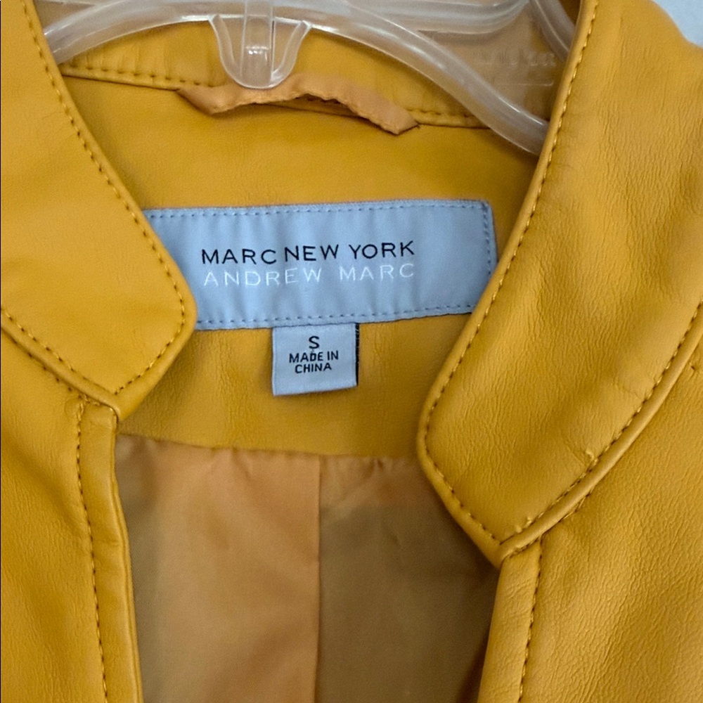 Andrew Marc Yellow Leather Jacket - Picture 3 of 6